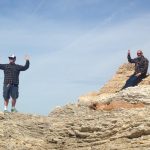 Matt Mahutga and Mark Martinez hiking at Montaña de Oro State Park.